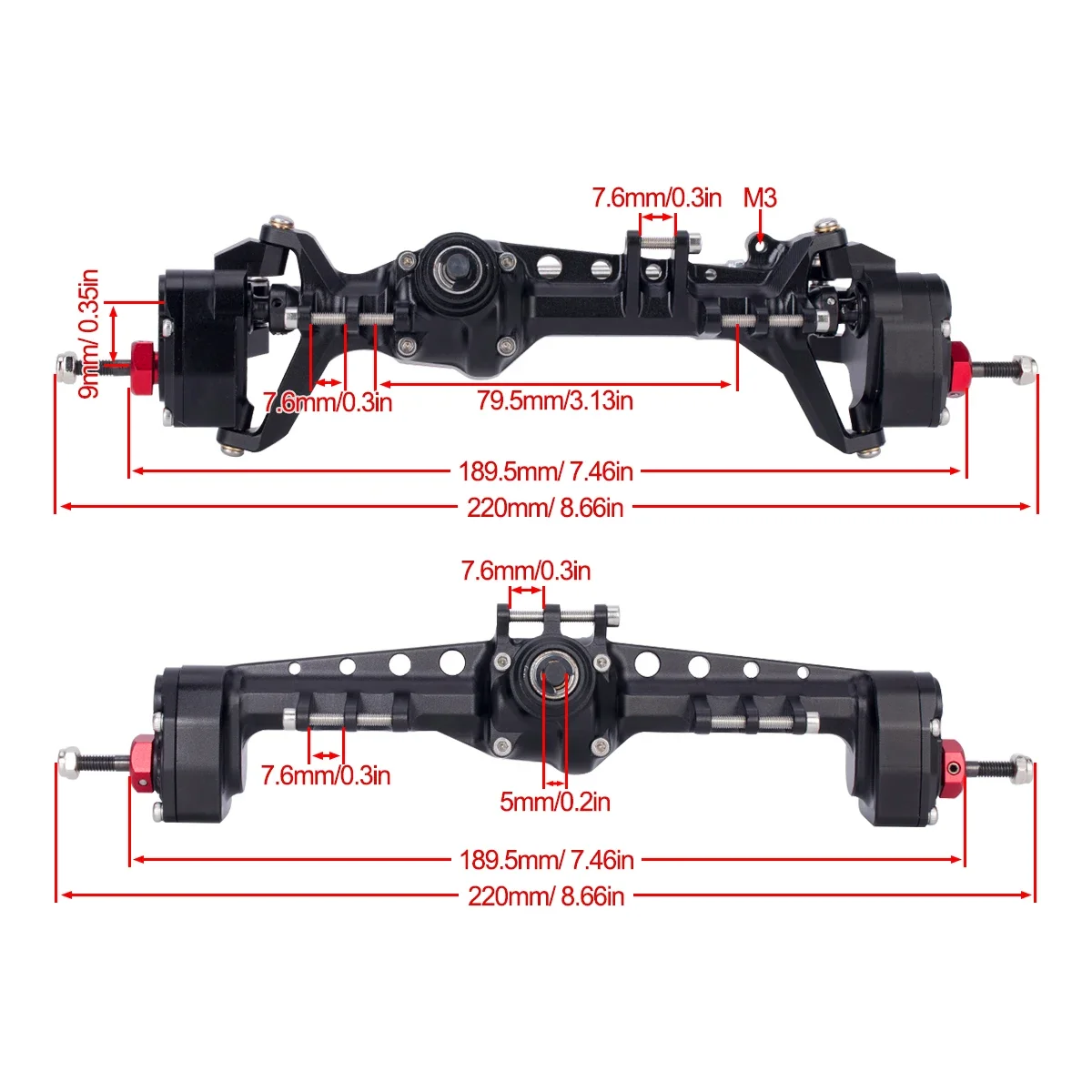 CNC Aluminum SCX10 III Front R - Rc Hobby Racing ulasan dan harga