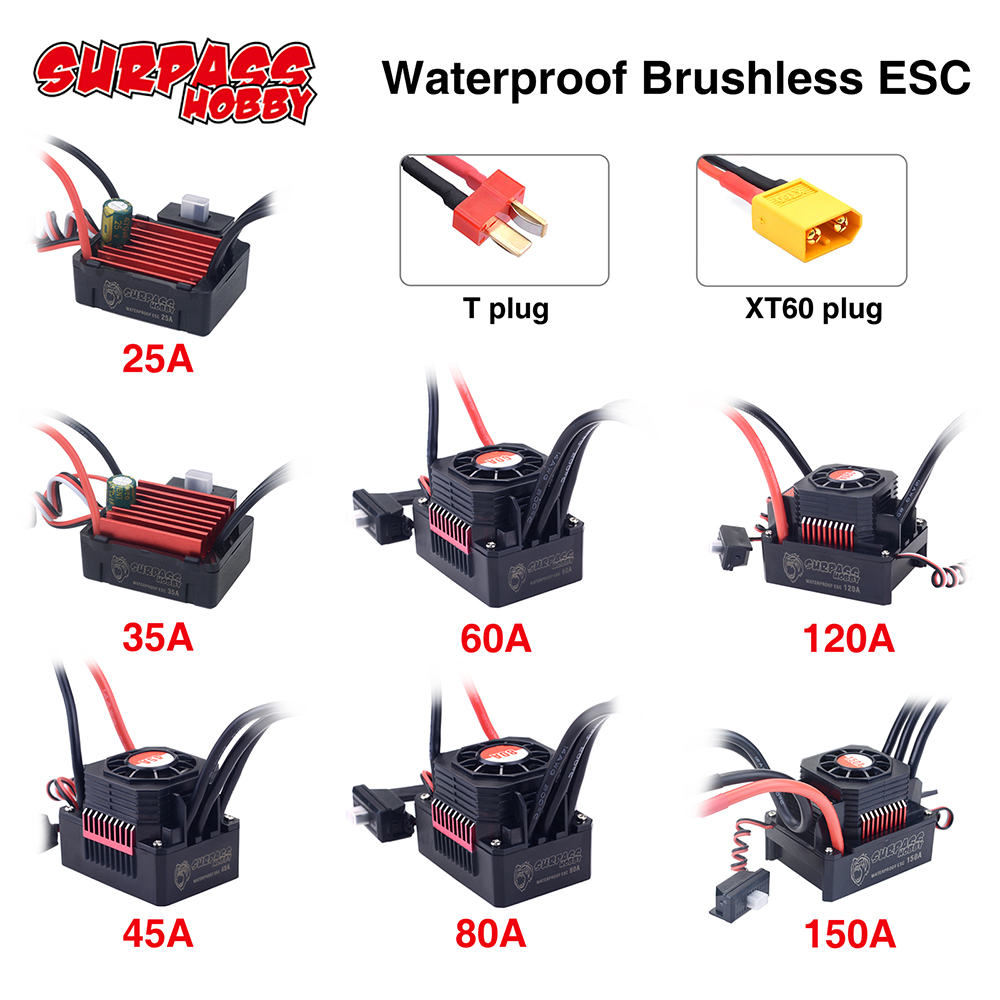 SURPASSHOBBY ESC 150A 80A 120A - Esc Waterproof 60A ulasan dan harga