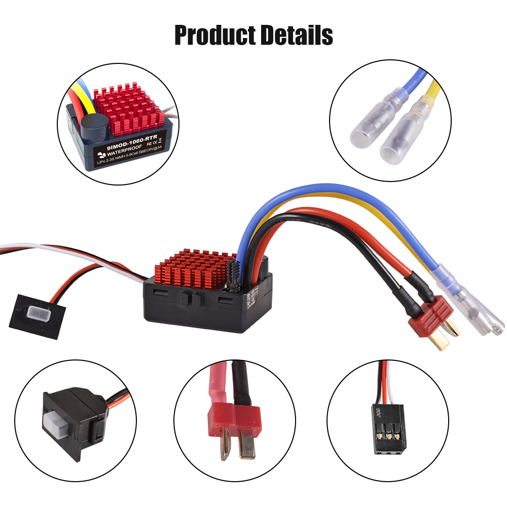 9IMOD 1060 RTR 60A ESC Brushed - Esc Waterproof 60A ulasan dan harga