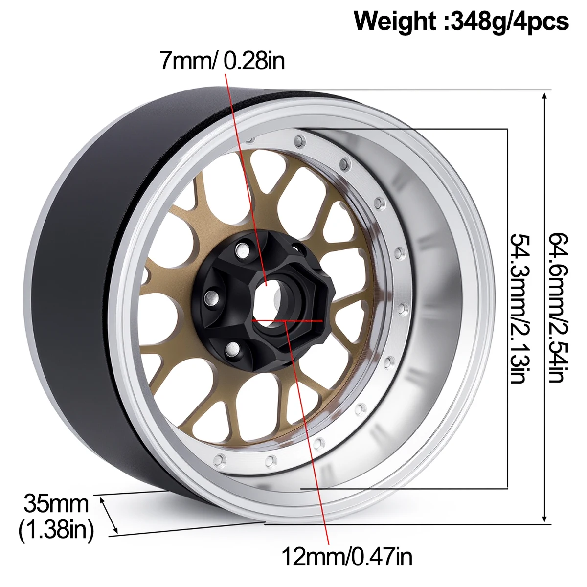 2.2 Inch Aluminum Beadlock Whe - Wheel Rim Rc ulasan dan harga