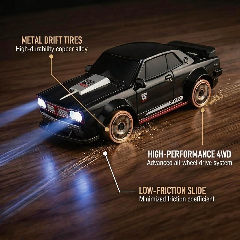 1:64 Scale 4WD RC Drift Car wi - Gyroscope Rc Module ulasan dan harga
